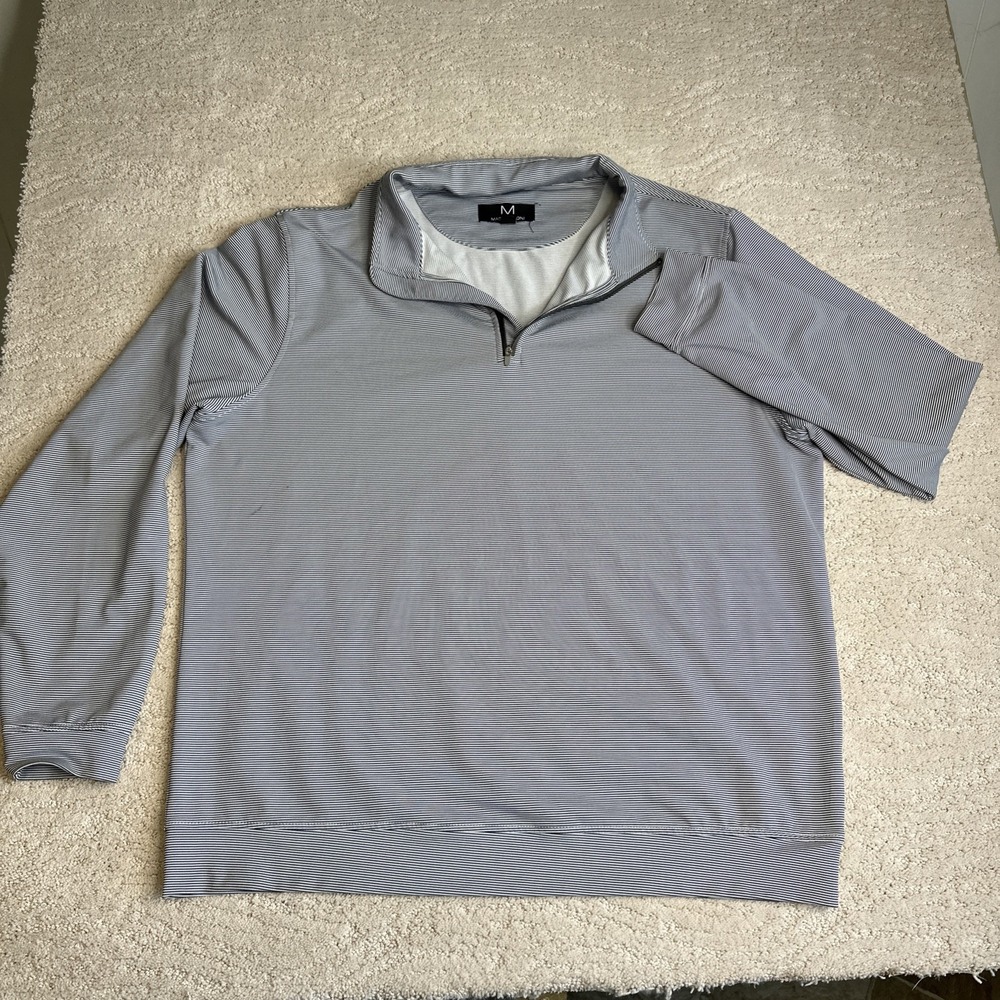 Men's‎ Magaschoni XL Long sleeve Striped 1/4 Zip Pullover